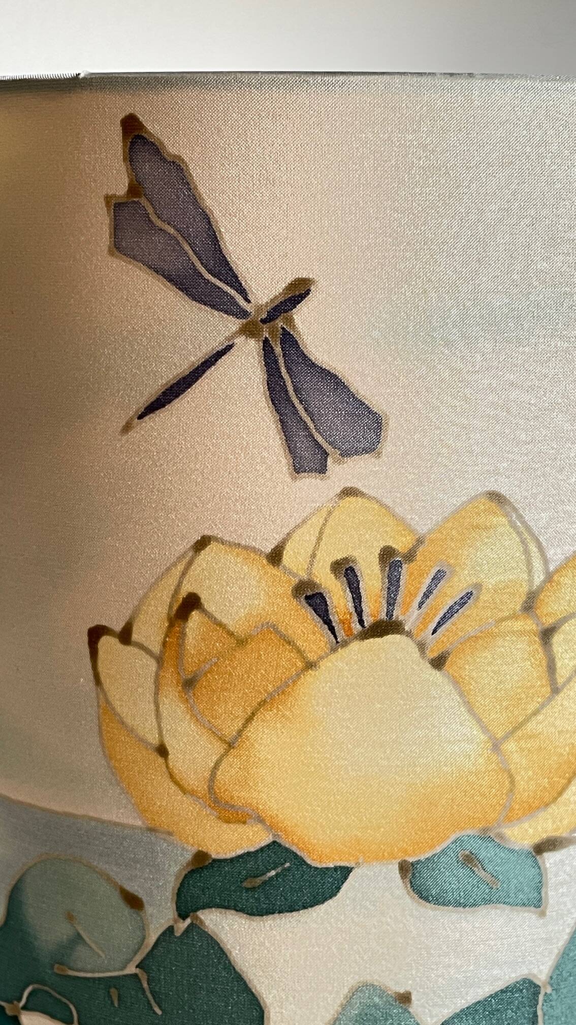 Vintage ceramic and silk ball lamp