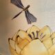 Vintage ceramic and silk ball lamp
