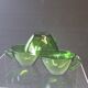 Set of 3 green glass cups from Vereco in very good condition.
