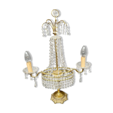 Girandole. Brass, crystal, bronze.