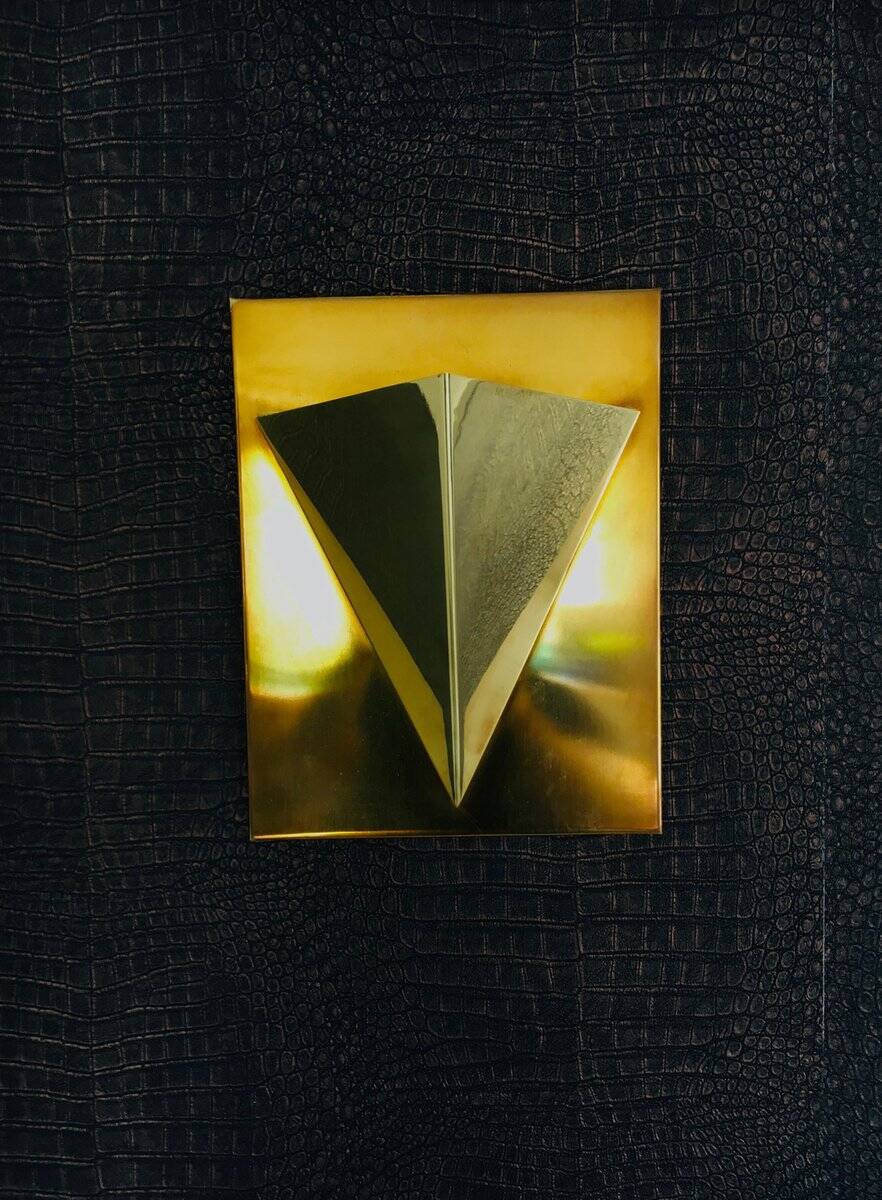 Postmodern Brass Wall Lamp Sconce from Liro, Belgium, 1980s