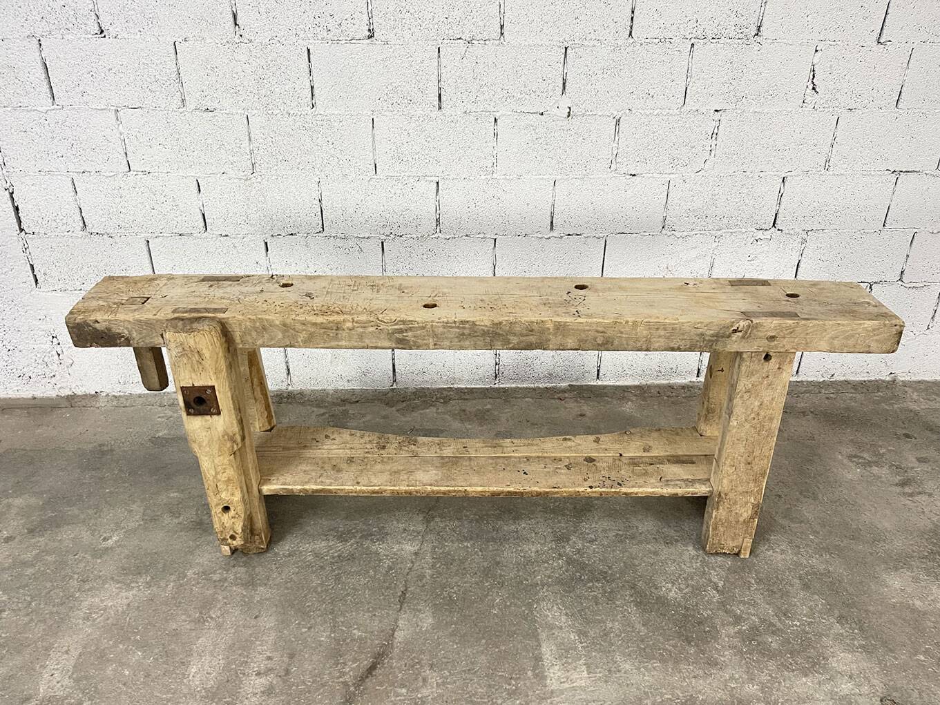 Primitive beech workbench from the 1900s