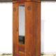 Vintage wardrobe, 1-door wooden wardrobe with beveled mirror, hanging wardrobe