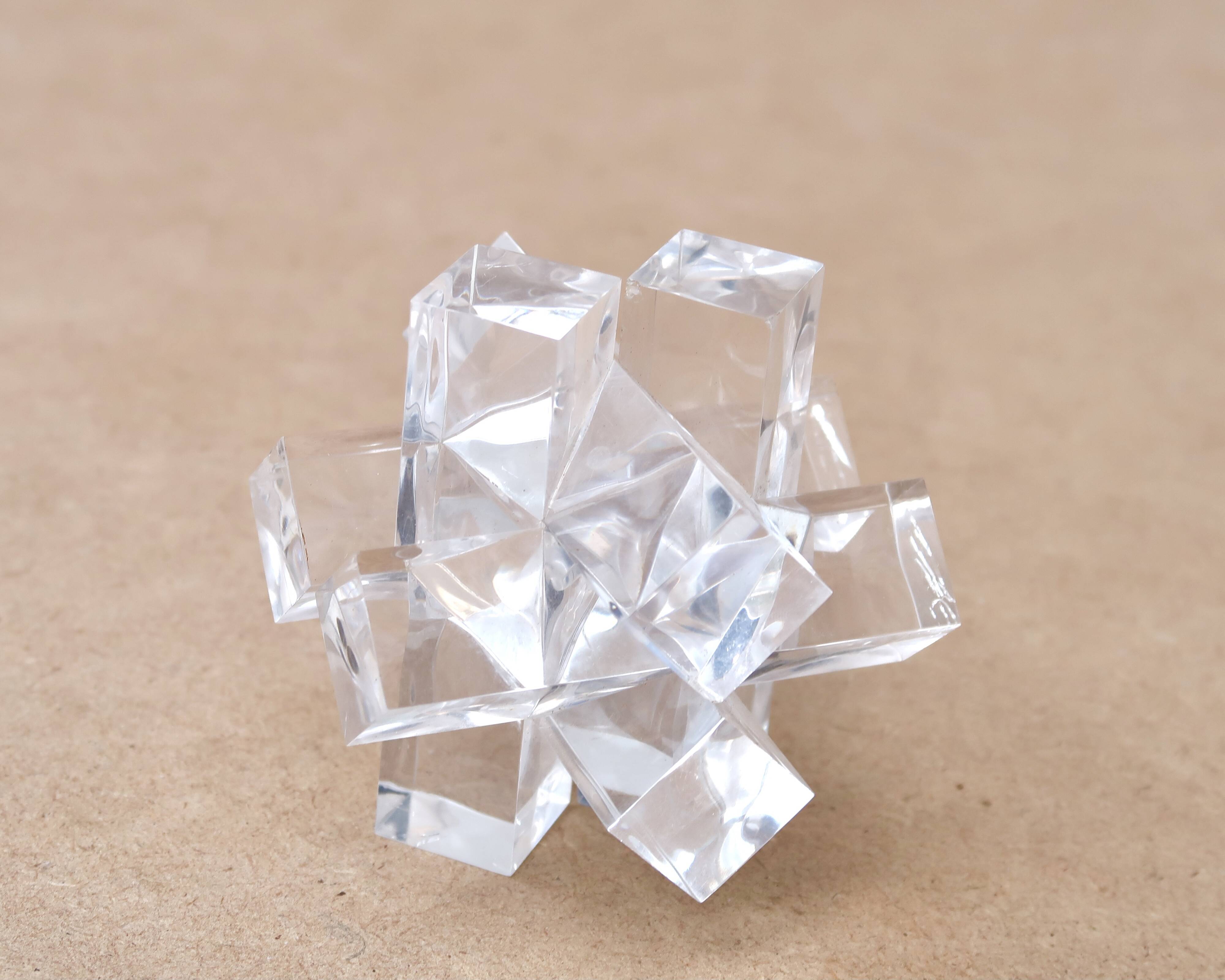 Minimalist sculpture by Max Sauze in plexiglass, 1970s