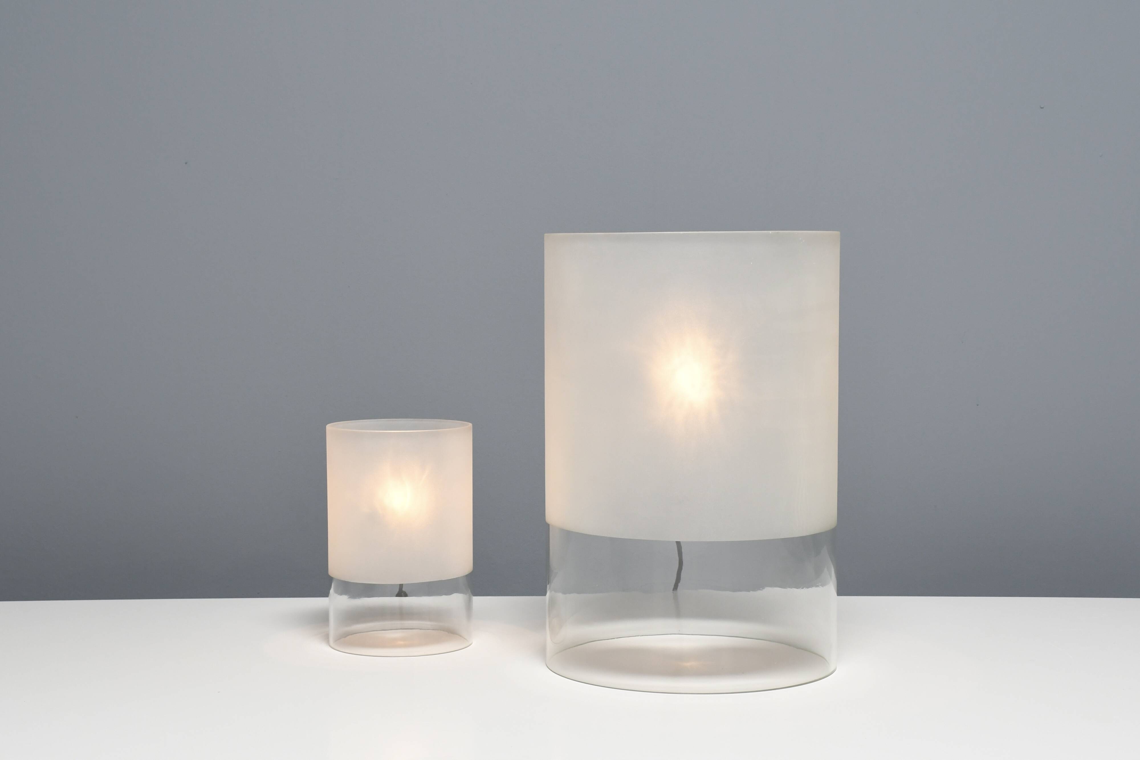 Set of Fontana Arte ‘Fatua' Glass Table Lamps by Guido Rosati, Italy 1972