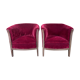 Pair of shepherdess armchairs art deco period red velvet