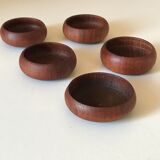 Series of 5 cups in vintage teak  60
