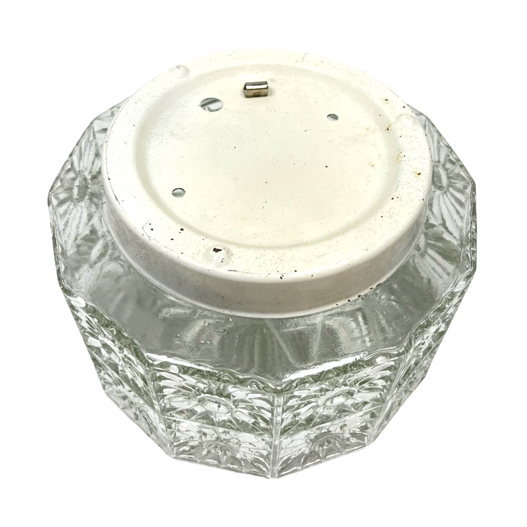 Lampe de plafond en verre avec rosace en cristal, style Hillebrand, Allemagne, années 1970.