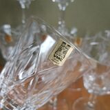 Set of 9 small glasses on foot Vmc Reims France vintage