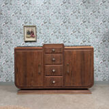 Buffet Art Déco en palissandre et marbre, rénové