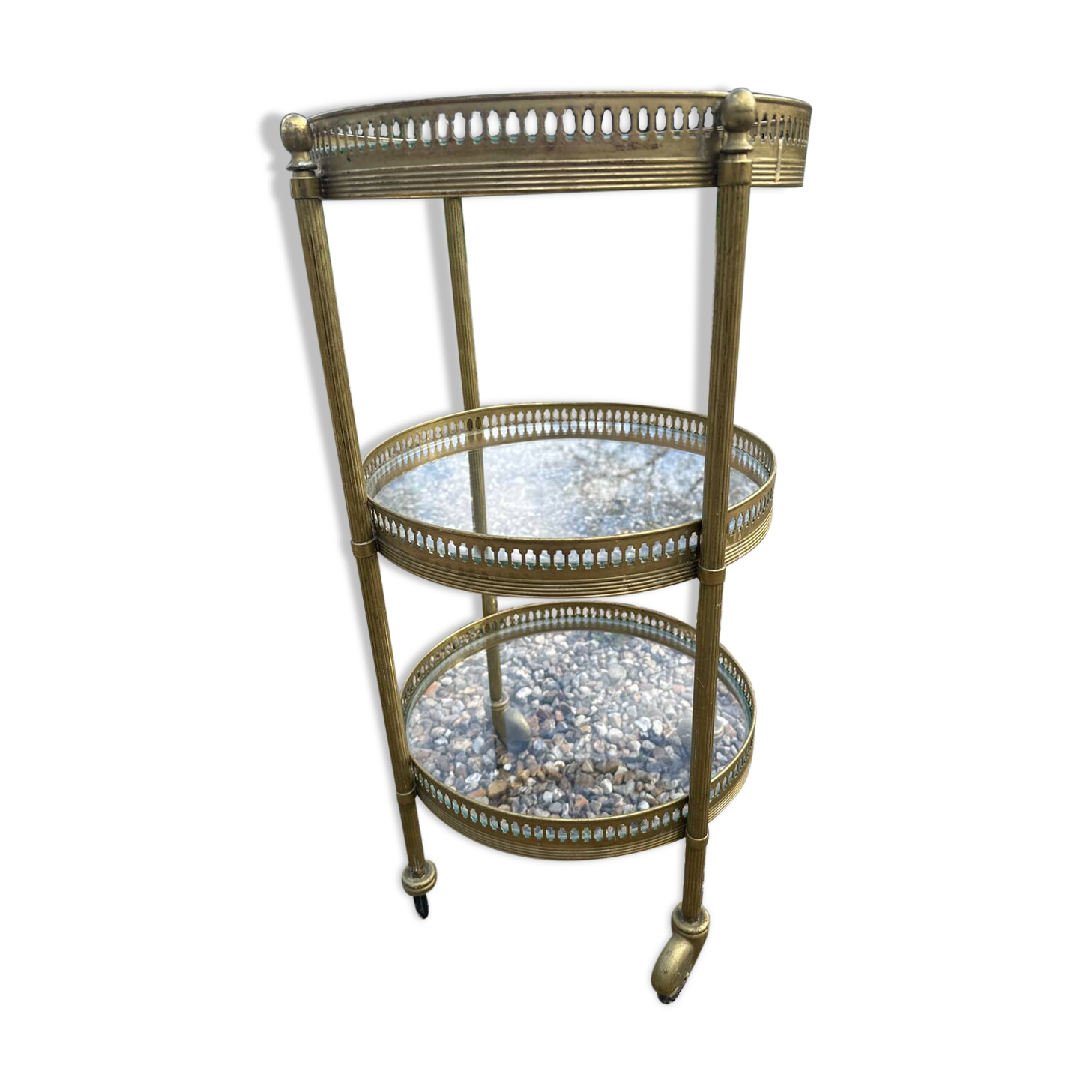 Small wheeled side table from Maison Jansen.