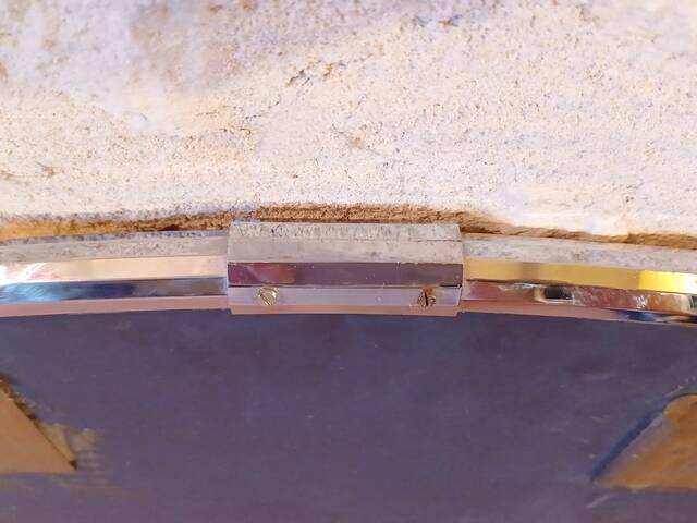 Oval art deco mirror with vintage chrome frame from the 70s