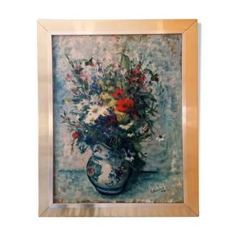 José Palmeiro (1901-1984) - Huile sur carton - "Bouquet de fleurs" - 1940