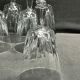 6 glasses on foot with water or wine