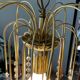 Vintage brass chandelier with glass drop pendants