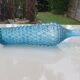 Large Empoli bottle, diamond point, Italy, 60s 70s