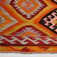 6x9 Orange & Balck Handmade Tribal Vintage Kilim Rug