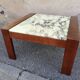 Vintage coffee table wood and marble