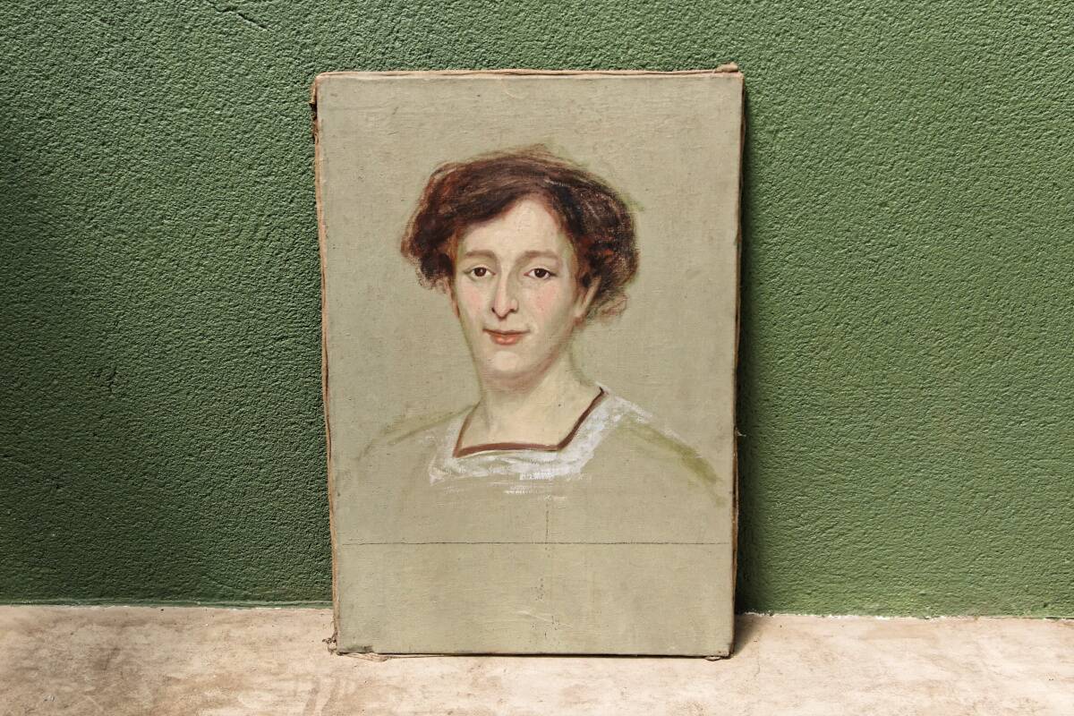 Portrait of a woman, oil on canvas, 19th century