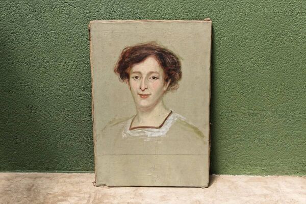 Portait femme, huile sur toile, 19ème siècle