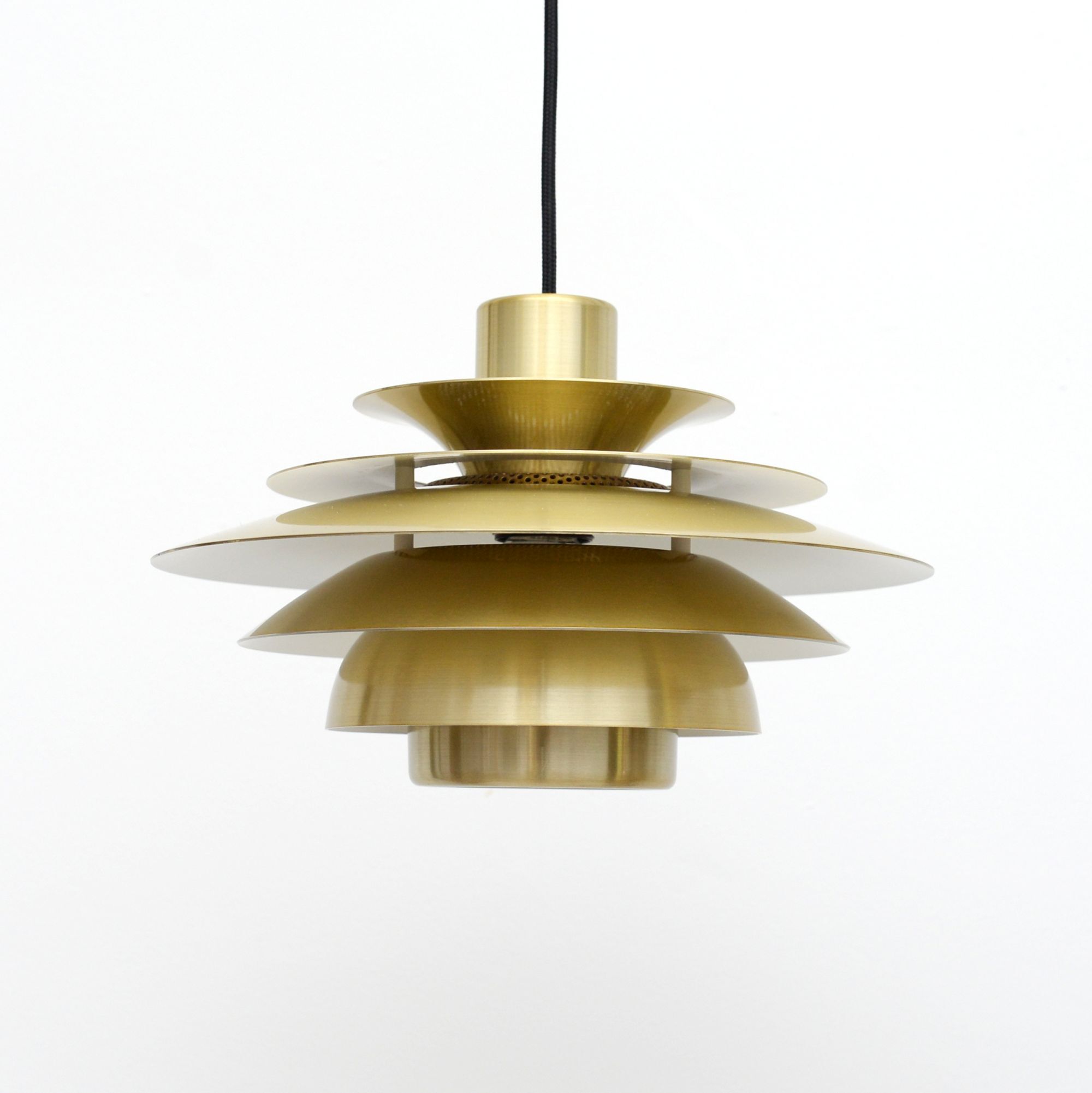 Suspension vintage en laiton doré, Danemark années 1970