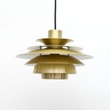 Suspension vintage en laiton doré, Danemark années 1970