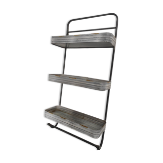 Large vintage metal 3 tier shelf