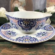 Gravy boat and its frame Gien Royal