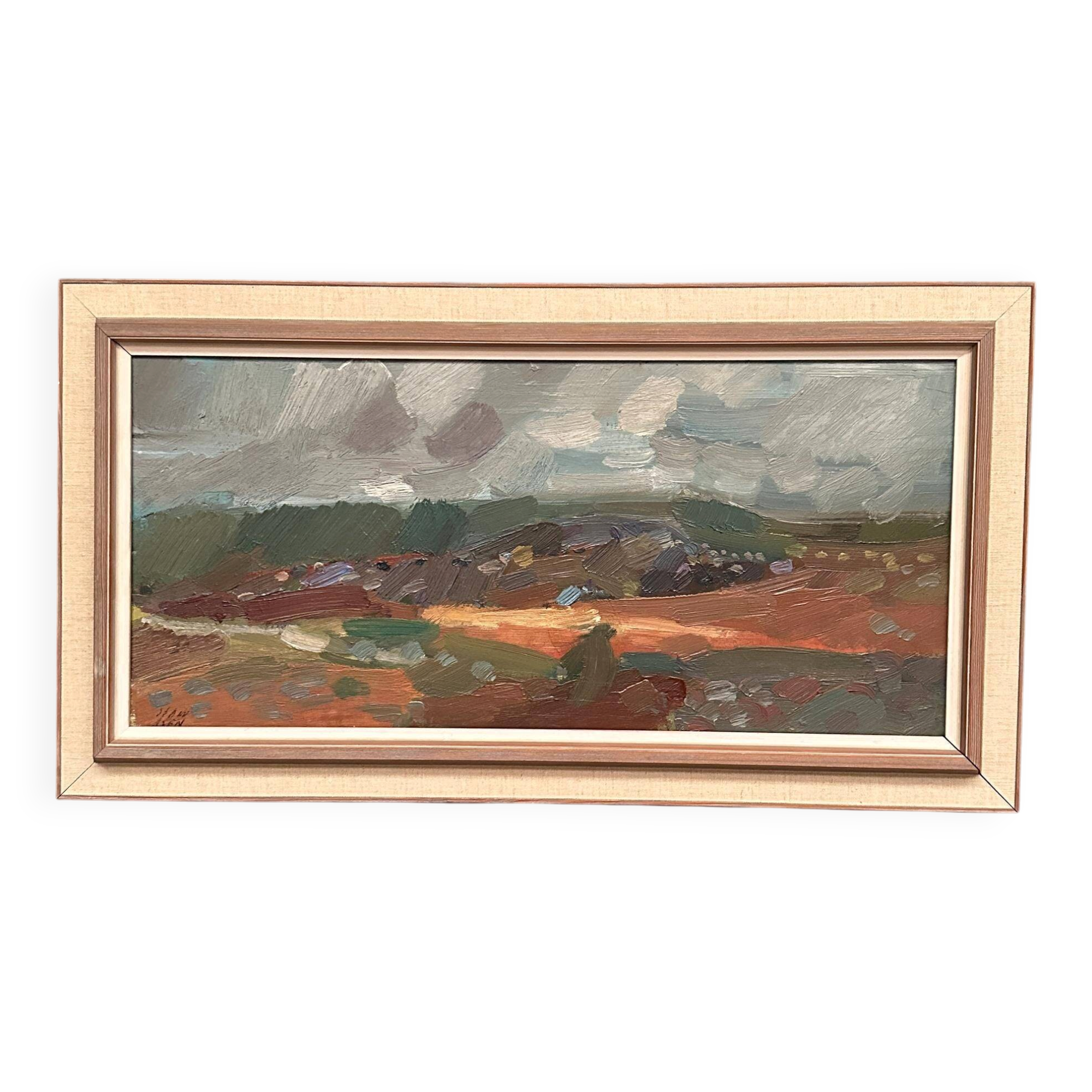 Original Swedish Oil on Canvas - "Kärra Hösten" by Gösta Stawåsen - Signed - Dated 1959 - Vintage and Framed