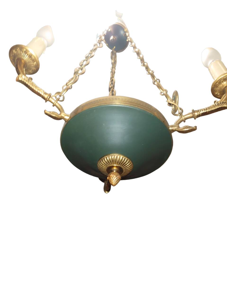3-branched empire chandelier in bronze