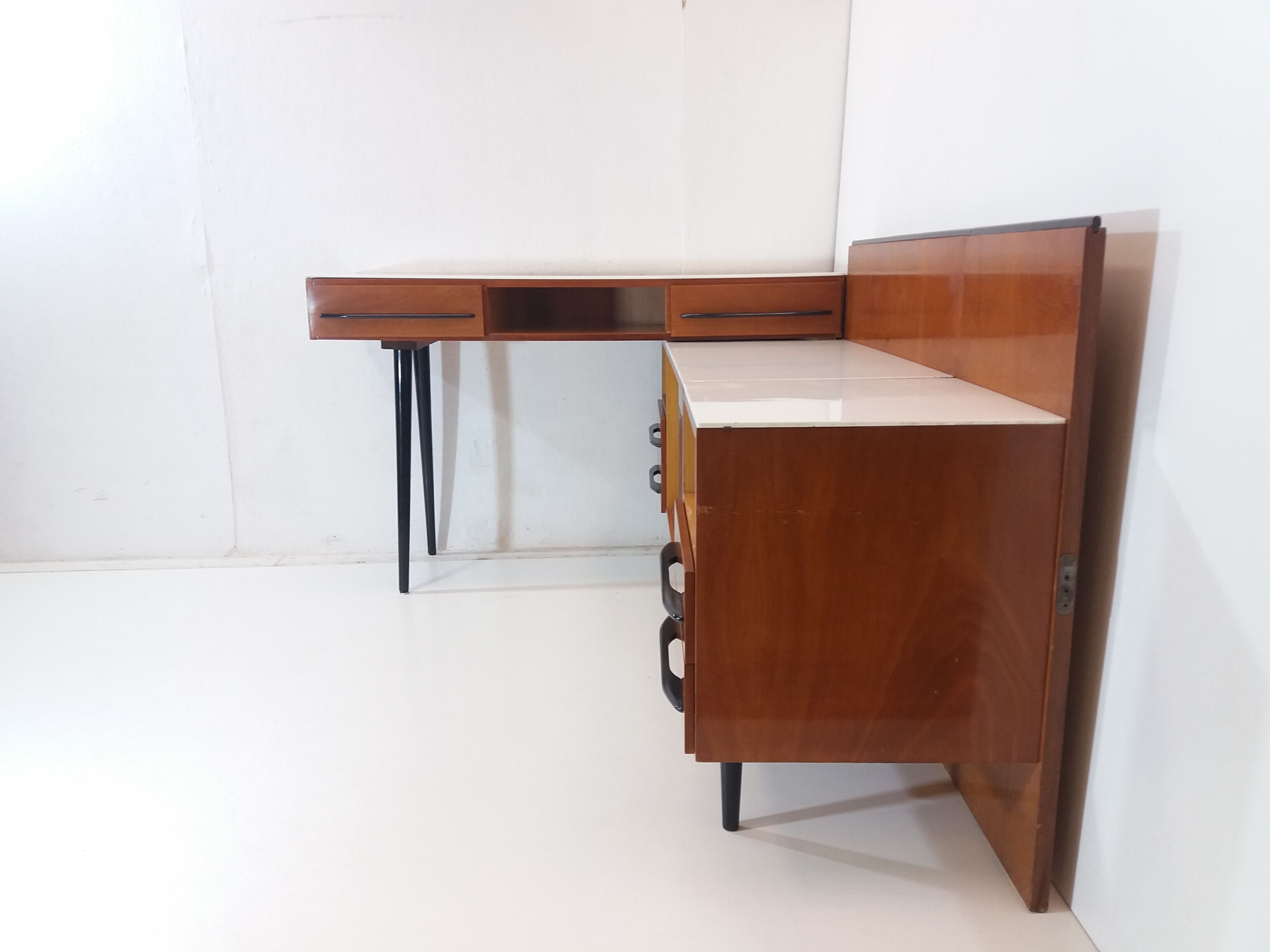 Chest of drawer and writing desk designed by Mojmít Požár, 1960's.