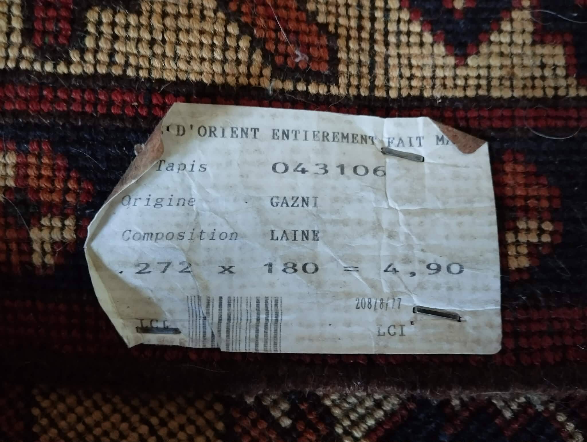 Handmade Pakistani Gazni rug 272x180cm