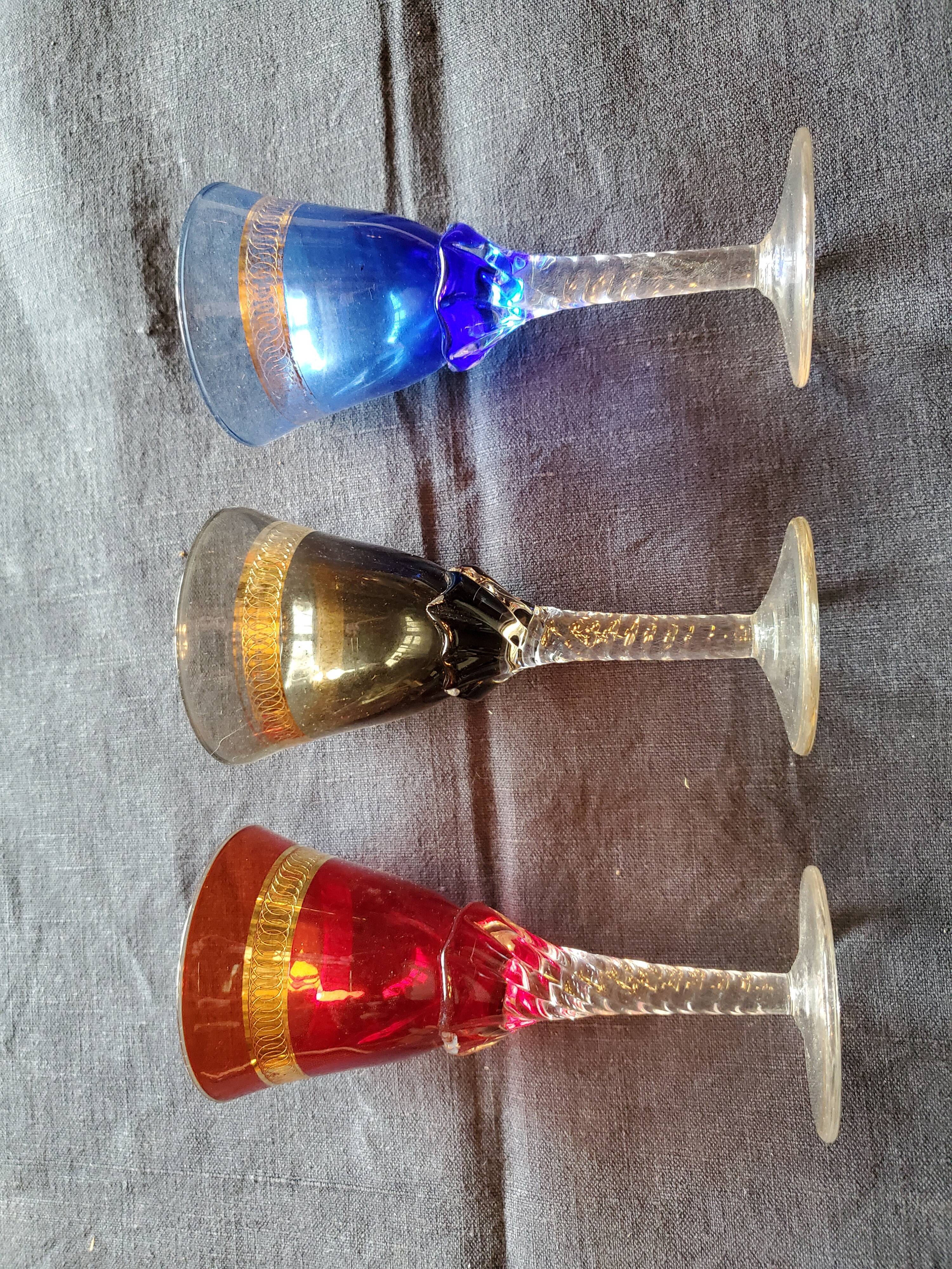 3 crystal glasses