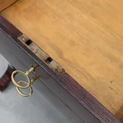 Louis Philippe Side Table with Two Drawers and Turned Twin Legs, France, 18
