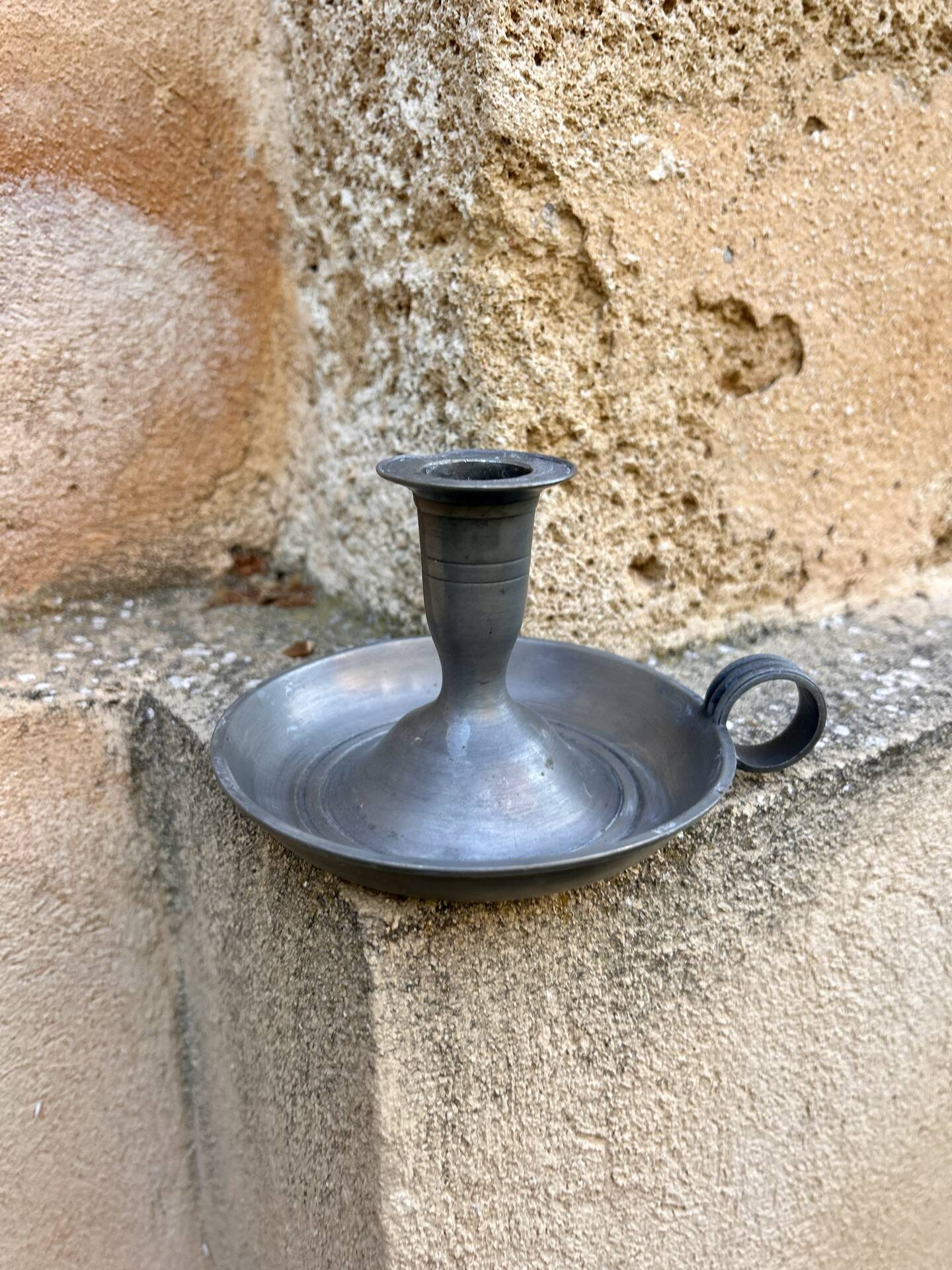 Pewter candlestick