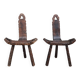 Pair of brutalist tripod stools