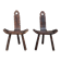 Pair of brutalist tripod stools