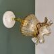 Vintage amber glass tulip wall light
