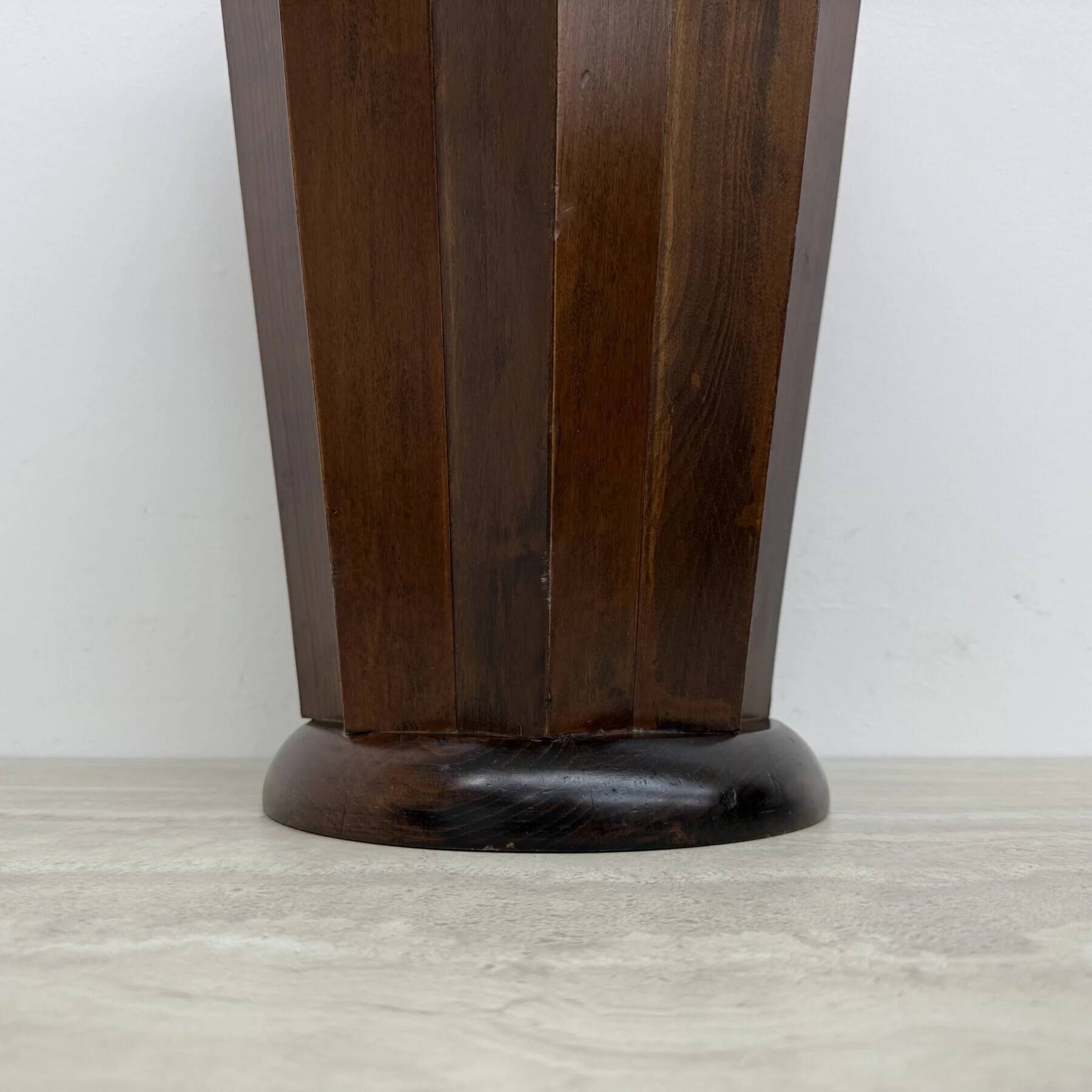 Art Deco chestnut wooden umbrella stand, France 1930s