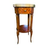 Quadripod bedside table in Louis XV style marquetry