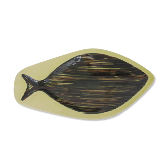 Cup or empty ceramic bag vintage fish