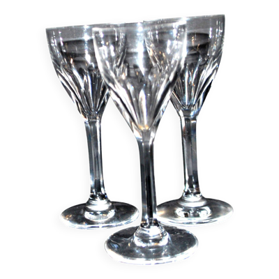 Saint-Louis lot de 3 verres à liqueur Ampère Joseph 1930 cristal taillé