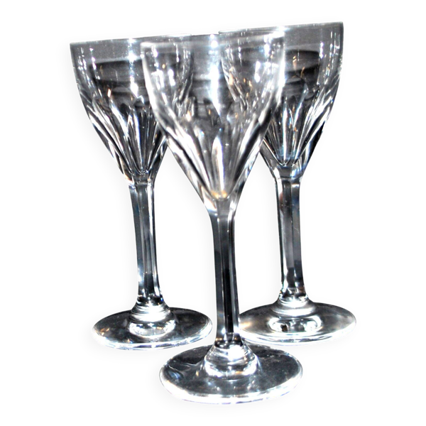 Saint-Louis lot de 3 verres à liqueur Ampère Joseph 1930 cristal taillé