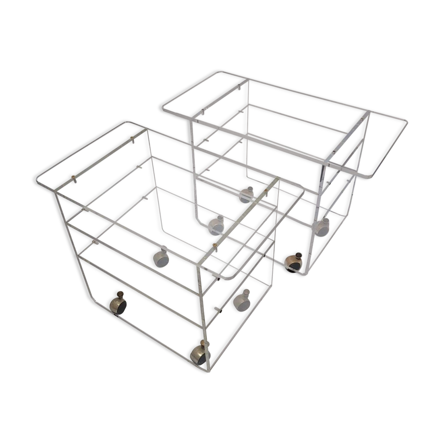 Very nice pair of rolling tables "les invisibles du marais"