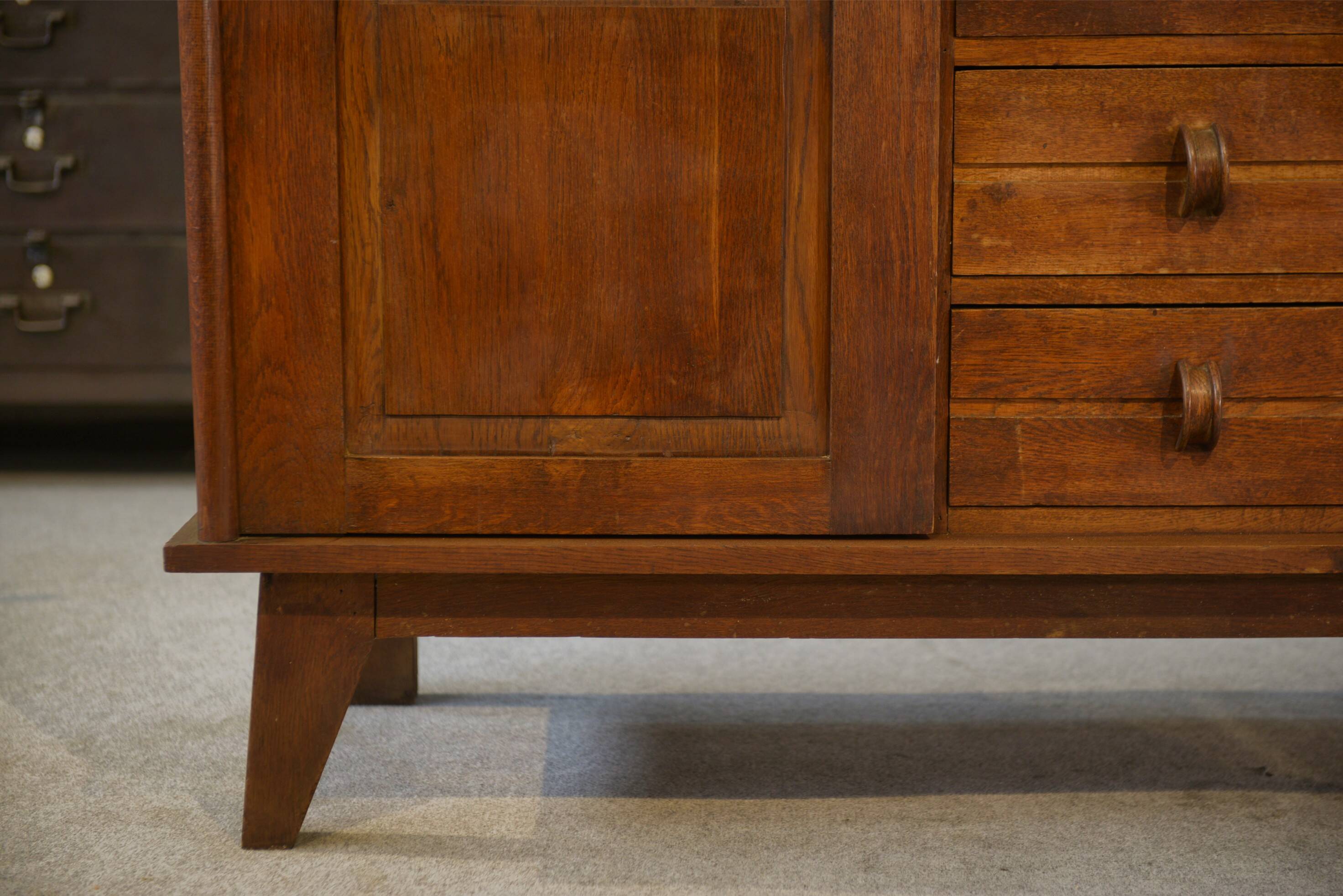 Oak buffet reconstruction by René Gabriel 1940s