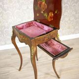 Mahogany Sewing Table with Brass Details, 1890s