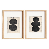 Duo of abstract paintings - M206 and M207 - signed eawy