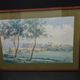 Watercolor painting signed r. blossier avignon the benezet bridge framed