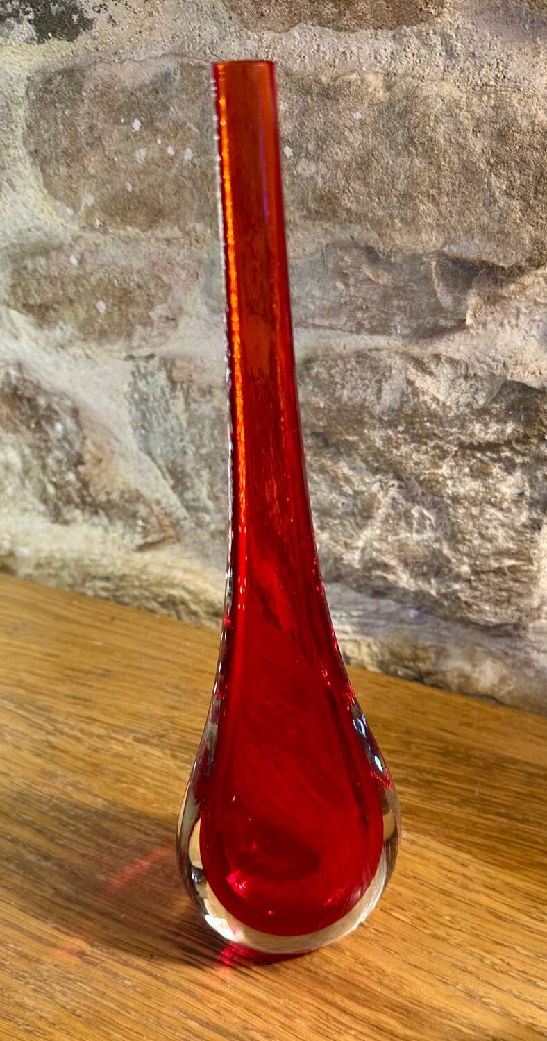 Sommerso Murano Teardrop Vase