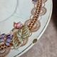 Set of 6 antique dessert plates Longwy – Violets model – Polychrome Art Nouveau decoration